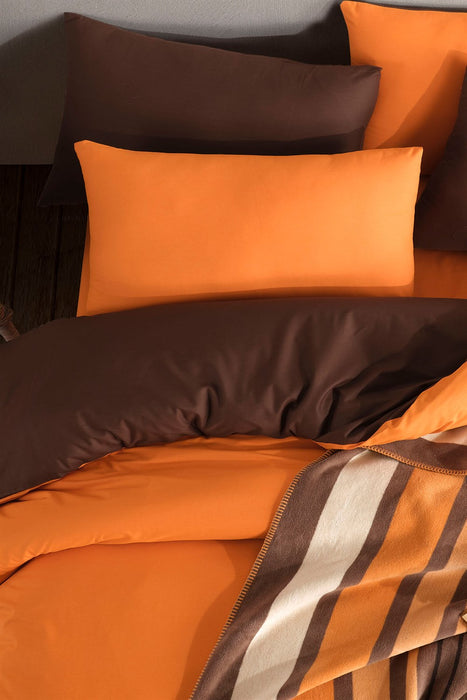 Iyi Geceler Istanbul - InLine Bettbezug-Set für Einzelbett 160x220cm Farbe: Orange